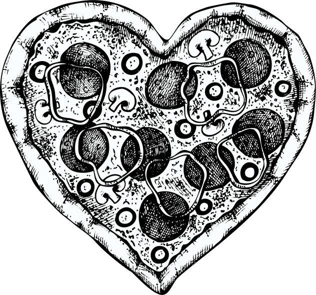 Heart-shaped Pepperoni Pizza 